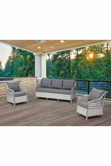 Hanah Home Conjunto de Jardín Rondi Gris Oscuro y Gris Claro
